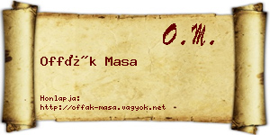 Offák Masa névjegykártya